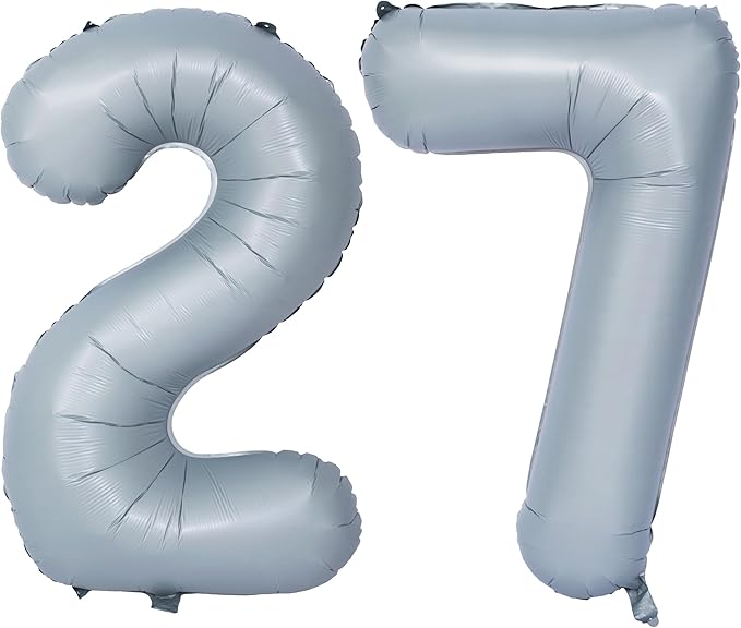 40 In Matte gray Number Balloons Helium Foil Mylar Balloon Birthday Party banquet Decoration 27