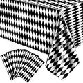 Irenare 6 Pieces Black and White Checkered Tablecloth Gingham Tablecover Disposable Plastic Tablecloth Spring Picnic Tablecover for Spring Birthday Party Sock Hop Holiday Party Decor 54 x 108 Inches