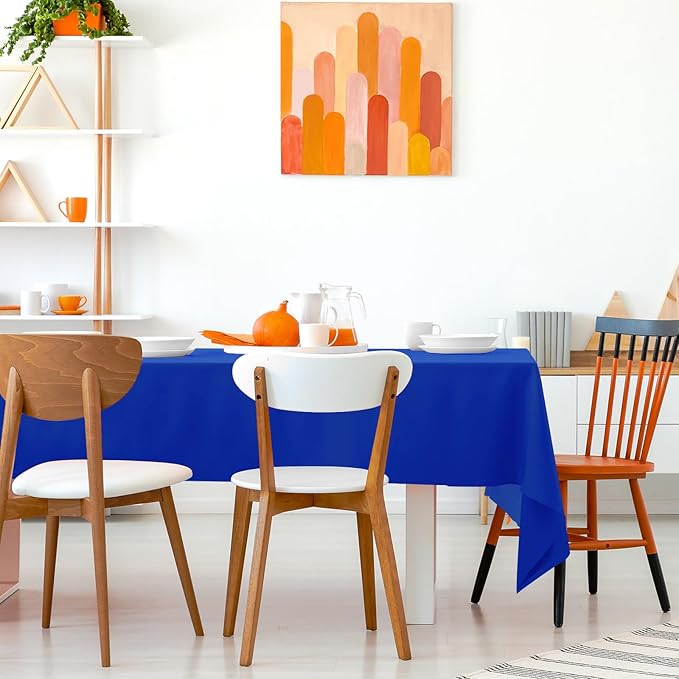 Kopokita 6PCS Royal Blue Plastic Tablecloths 54 x 108 Inch, Disposable Table Cloths Rectangle Party Table Covers