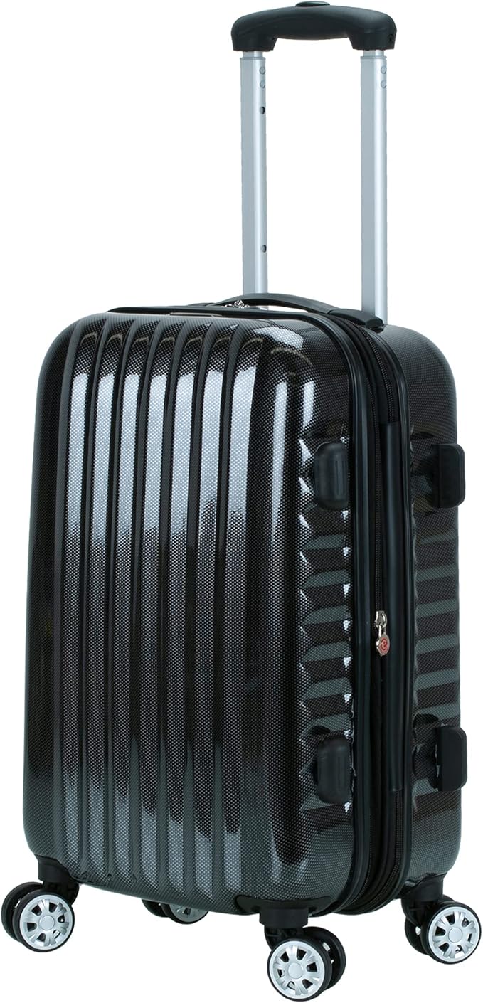 Rockland Melbourne Hardside Expandable Spinner Wheel Luggage, Carry-On 20", Carbon