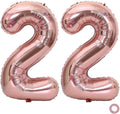 Juland Rose Gold Number Balloons Large Foil Mylar Balloons 40 Inch Giant Jumbo Number Balloons XXL for Birthday Party Decorations – 22