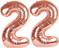 40 Inch Rose Gold Balloon Number 22 Balloon,Jumbo Mylar Foil Helium Balloon for 22 Digital Balloons for Birthday Party,Wedding Anniversary Party Decorations