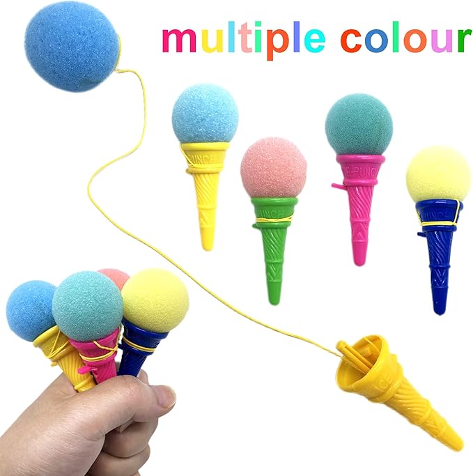 24 Pcs 4inch Ice Cream Foam Ball Launcher,Mini Ice Cream Cone Shooter Toys for Kids,Children,Carnival Prize,Party Favors