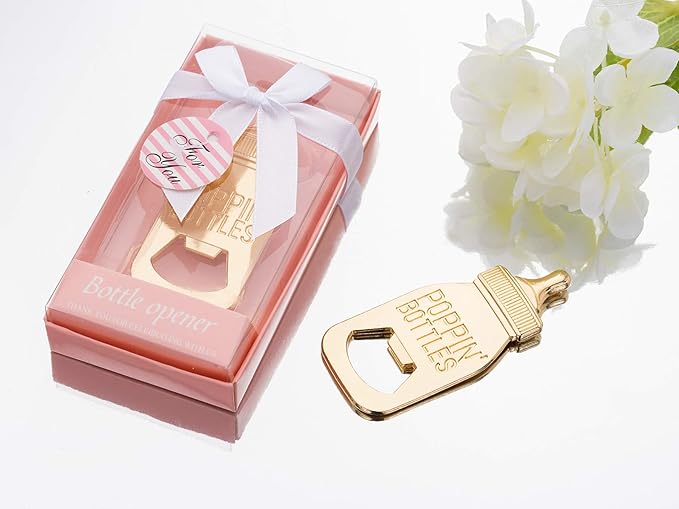 24 Packs Poppin Bottle Opener for Baby Shower Favors,Gifts,Decorations and Souvenirs for Guests