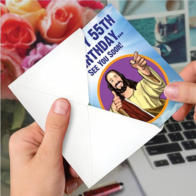 NobleWorks Hilarious 55th Milestone Birthday Greeting Card with 5 x 7 Inch Envelope (1 Card) See You Soon - 55 C10009MBG