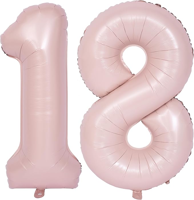 40 In Matte Pink Number Balloons Helium Foil Mylar Balloon Birthday Party banquet Decoration Digital 18