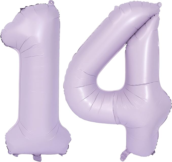 40 In Matte Purple Number Balloons Helium Foil Mylar Balloon Birthday Party banquet Decoration Digital 14