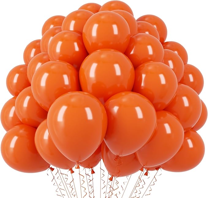 110pcs Orange Balloons 12inch Burnt Orange Latex Party Balloons for Thanksgiving Day, Fall Theme Party, Wedding, Birthday, Halloween, Baby Shower, Anniversary Party Decorations