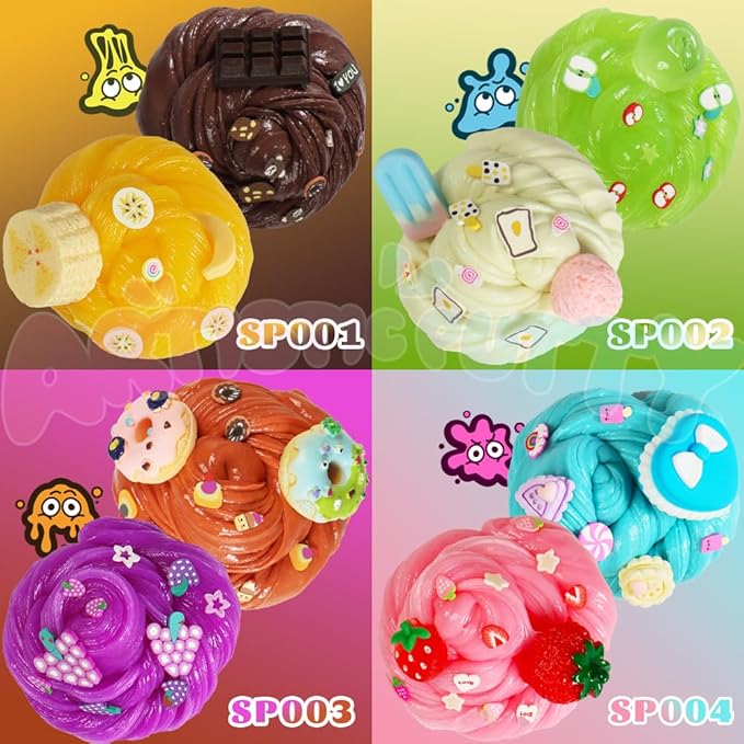 WATERELF 2PC Scented Putty Multi-Color, Stress Relief Scented Putty for Kids Boys Girls Adults, Non-Sticky Fidget Toy - 1.6 Oz*2 - SP003#-Grape/Doughnut