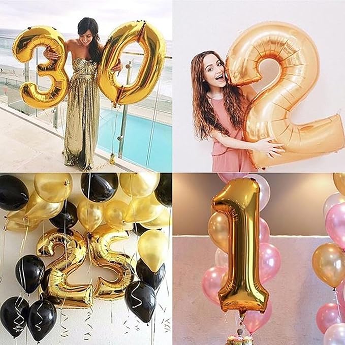 Large Gold 20 Number Balloons, 40 Inch Jumbo Number 20 Balloon, Gold Foil Mylar Balloons for Girl Sweet 20th Birthday Party, Anniversary Decorations