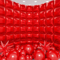 50pcs Red Square Foil Balloons Wall Backdrop with 79pcs Red Balloon Garland Arch Kit, Double Sided Balloon Tunnel for Birthday Anniversary Wedding Engagement Baby Shower Valentine's Decorations