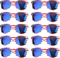 YQVIE Bulk American Flag Sunglasses for Adult Retro Independence Day Glasses UV400 Protection