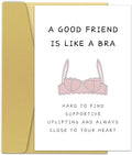 Funny Birthday Card for Women, BBF, Sister, 'A Good Friend Is Like A Bra' Friendship Card for Bridesmaid