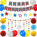Dog Themed Party Decoration Set Includes Banners, Latex Balloons, Paper Flowers and Swirls for Pet Puppy Themed Birthday Party Supplies
