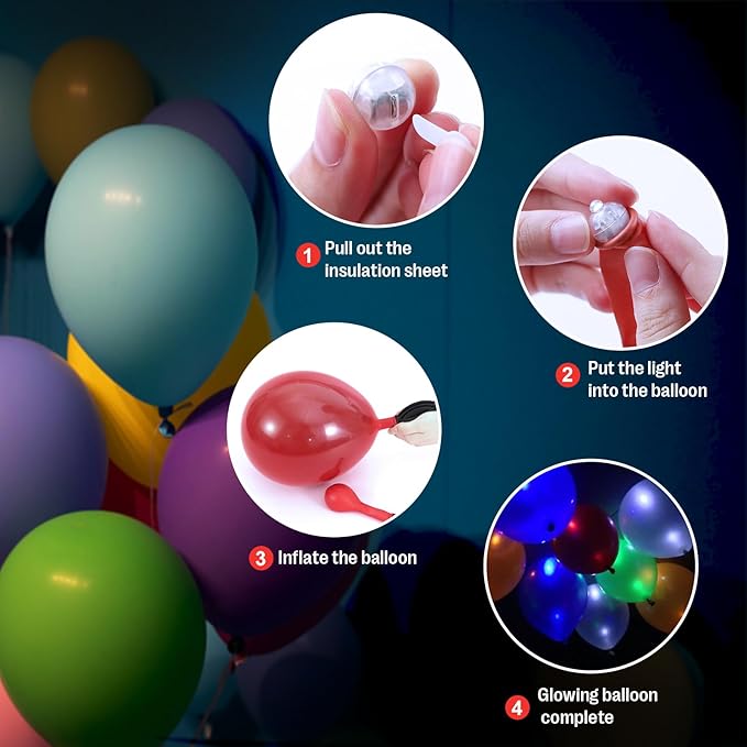 AIKEI 50pcs LED Balloon Lights,Mini Balls Lights,Long Standby Time Party Lamps,Waterproof Led Light for Paper Lantern Halloween Christmas Birthday Party Decoration White