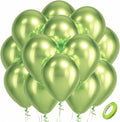 Bezente Metallic Green Balloons Latex Party Balloons - 100 Pack 12 inch Round Helium Metallic Apple Lime Green Balloons for Summer Wedding Engagement Bridal Shower Birthday Party Decorations