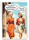 NobleWorks Funny Birthday Paper Card with 5 x 7 Inch Envelope (1 Card) Bday Salad Bar C11061BDG
