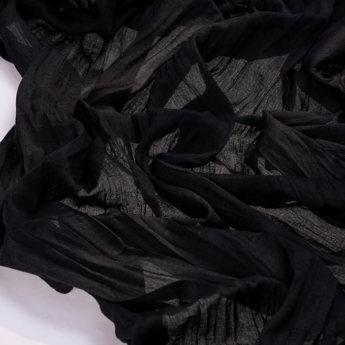 Socomi 6pcs Black Easter Spring Cheesecloth Table Runner Boho Rustic Gauze 120 inch 10FT Cheese Cloth Runner for Wedding Party Baby Shower Birthday Home Decor Holiday Decorations