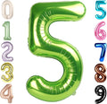 Balloon Numbers 40 Inch 5 Ballon for 5th Birthday Decorations, 15 25 35 50 Big Light Green Number Balloons for Wedding Photo Shoot Party Decor