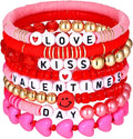 Surfer Heishi Bracelets for Women Stackable Rainbow Vinyl Disc Clay Beaded Stretch Bracelets Elastic Layering Friendship Bracelets Boho Summer Beach Jewelry