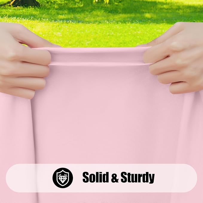 Smiry 2 Pack Rectangle Picnic Table Cloth, Waterproof Elastic Fitted Tablecloths, Washable Polyester Rectangular Patio Table Cover for Camping, Indoor and Outdoor (Pink, 30"x96")