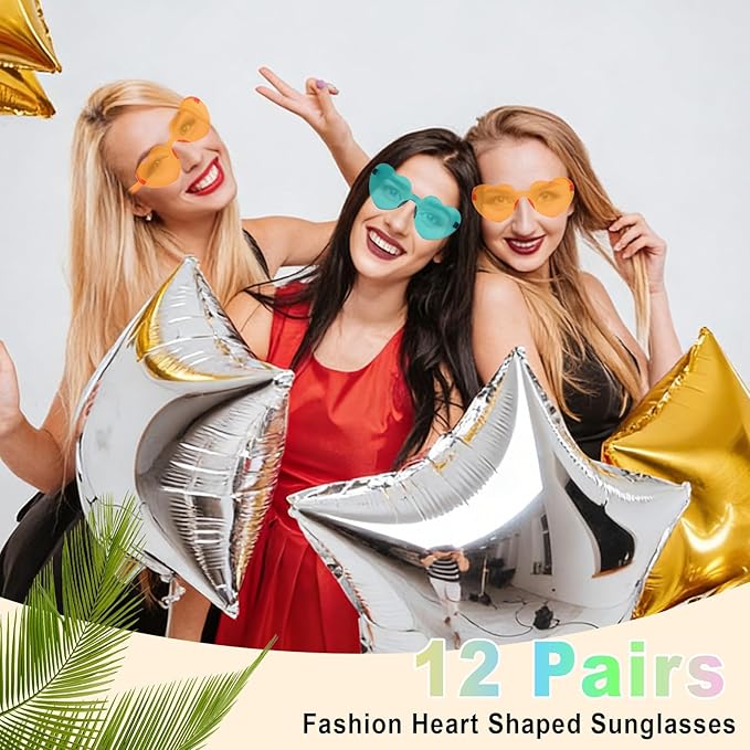Heart Sunglasses 12/18/24 Pcs Heart Shaped Glasses for Women Cute Funny Party Glasses Party Favors Accessories
