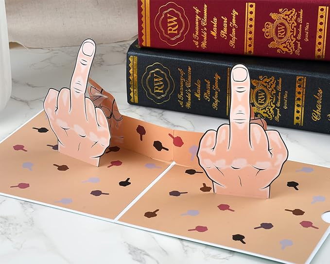 DS. DISTINCTIVE STYLE Middle Finger Birthday Card Pop Up Gag Funny Middle Finger Gifts Annoying Pranks for Adults
