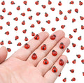100PCS Mini Ladybug Decor for Dollhouse Resin Tiny Ladybugs for Crafts Micro Miniature Ladybug for Fairy Garden Dollhouse Micro Landscaping Decoration