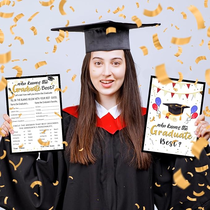 Yangmics Direct Who Knows The Graduates Best - Grad Graduation Party Game 2026 Party Supplies Decoration- 30 Cards