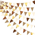 32Ft Martini Party Decorations Metallic Gold Brown Pennant Banner Fabric Triangle Flag Garland Streamers for A Tini Bit Older Birthday Boho Woodland Teddy Bear Jungle Baby Shower Bar Decor Supplies
