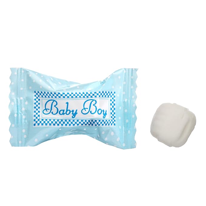 Candy Envy - Baby Boy Buttermints - 13 oz. Bag - 100 Individually Wrapped Candy Mints - Baby Shower Favors