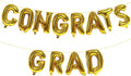 KALOR 16 Inch Gold Congrats Grad Banner Balloons, Gold Congrats Grad Letters Sign, Graduation Decorations 2026 for Graduation Party Decorations 2026