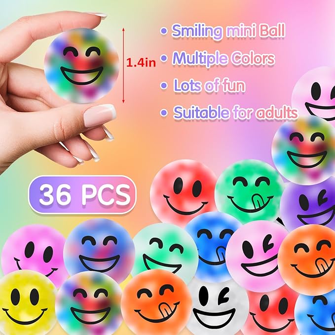 36 Pack Stress Balls, Easter Basket Stuffers, Squishy Ball for Adults, Squeeze Balls to Relax, Anti-Anxiety Fidget Balls for Party Favors, Birthday Gifts, Goodie Bag Stuffers
