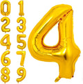 40 Inch Gold Large Numbers Balloons 0-9 Giant Jumbo Number 4 Digit 4 Helium Balloons, Big Foil Mylar Number Balloons for Boys Girls Kids Women Birthday Party Anniversary Supplies Decorations