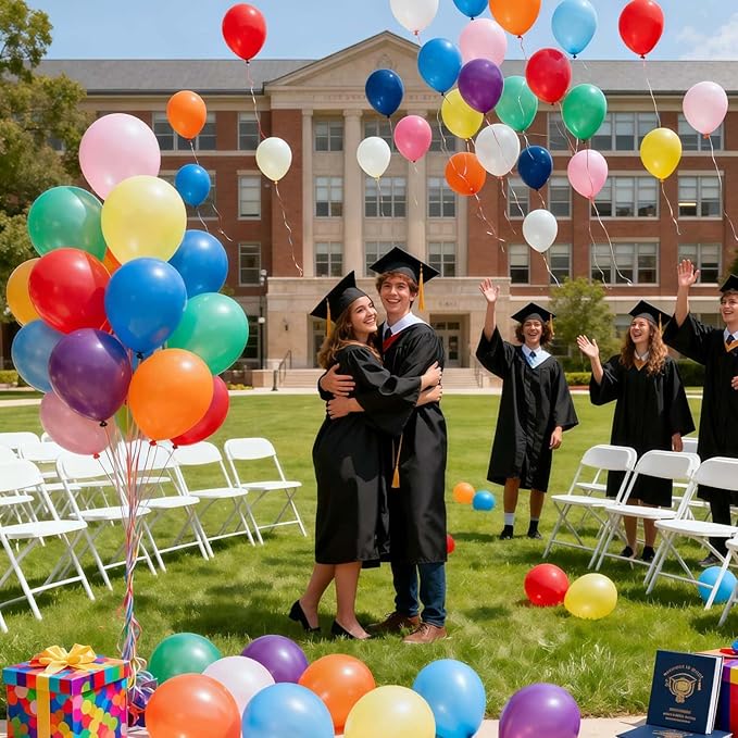 440 Pcs Rainbow Balloons 12 Inch 15 Colors - Thick Latex Colorful Assorted Bulk Balloon, for Birthday Wedding Baby Shower Graduation Events