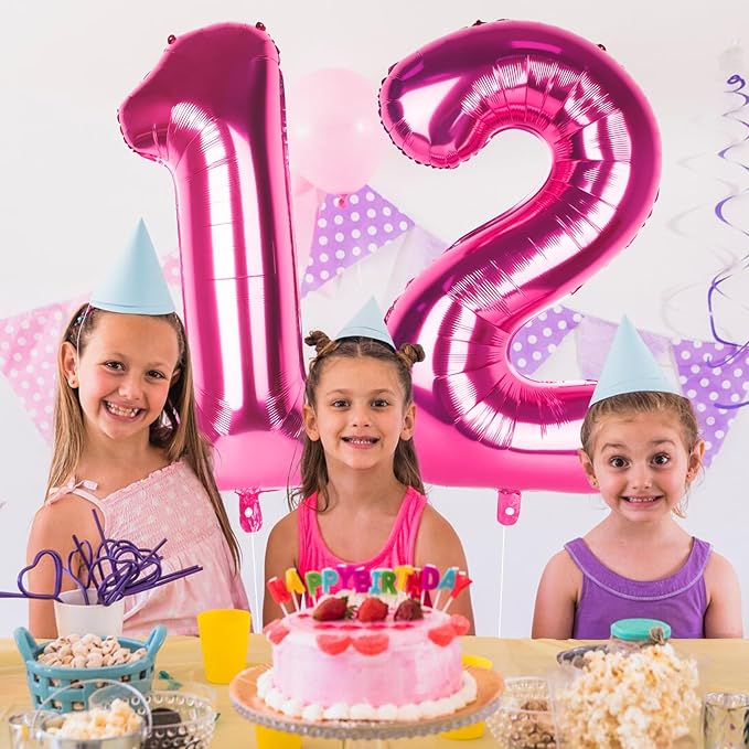 Number 2 Balloons 40 Inch Large Helium Foil Mylar Balloons For Birthdays Party Decorations/Wedding/Anniversary/Graduations/Baby Shower (Rose red)