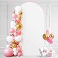 Ledido Wedding Arch Backdrop Cover 6FT Arch Covers Fitted Stretchy Spandex Round Top Stand Backdrop Cover for Wedding Banquet Ceremony Birthday Party Baby Shower Event Decoration,White
