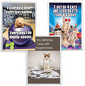 NobleWorks Assorted 3 Pack of Humorous Cool Cats Birthday Greeting Cards with 5 x 7 Inch Envelopes (3 Designs, 1 Each) Funny Felines VC2809BDG-C1x3