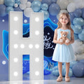 Big Marquee Light-up Letter Decorations: 4 Feet Tall Large Letters H Marry Me Proposal Gender Reveal Alphabet 4FT Sign Graduation Party Wedding Engagement Anniversary HOCO Decor Mosaic Balloon