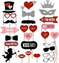 Valentine's Day Photo Booth Props Mustache on Stick Heart Angel with Sticks for Valentine's Day Wedding Bridal Party Supplies