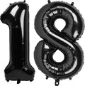 40 Inch Black Number 18 Digital Balloon,Jumbo Mylar Foil Helium Balloon for 18 Balloons for Birthday Party,Wedding Anniversary Party Decorations