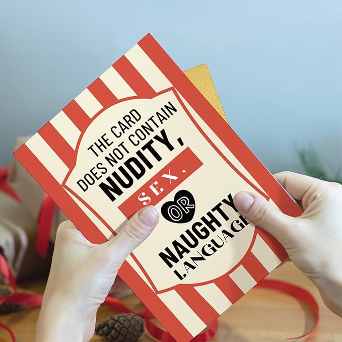 Qiliji Naughty Birthday Card for Boyfriend Girlfriend, Funny Anniversary Card for Husband Wife, Valentines Day Cards Gifts for Men Women, Adult Humor Love Cards Gifts