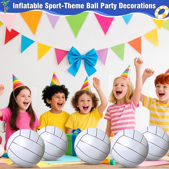 TURNMEON 12 Pack Inflatable Volleyball Beach Balls 16 Inch Beach Ball for Summer Party,Sports Ball Swimming Pool Game for Adult Pool Toys for Pool Beach Outdoor Indoor School