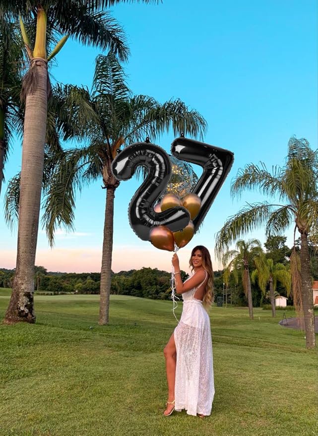 40 Inch Black Number Balloon, Reusable Foil Helium Balloon for Birthday Decorations, Party Décor, Graduations, Anniversary, Photo Shoot, Number 9, Unisex, 1 Piece