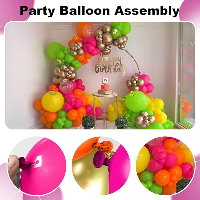 Tropical Hawaiian Balloons Arch Garland Kit, Olive Green and Hot Pink Orange Gold Balloons for Kids Hawaii Summer Beach Luau Aloha Pool Birthday Flamingo Baby Shower Party Decorations Supplies