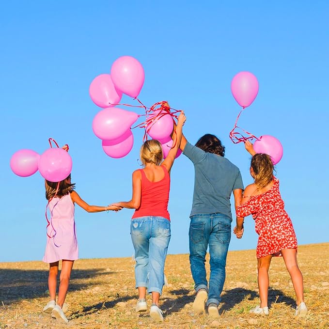 Pink Balloons Pink Birthday Decorations 160 Pack 5 inch Round Gender Reveal Ballons for Birthday Wedding Anniversary Baby Shower Gender Reveal Party Decoration