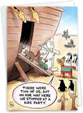 NobleWorks - Funny Birthday Greeting Card with 5 x 7 Inch Envelope (1 Card) Bday Ark Pinata C7951BDG