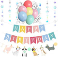 Happy Birthday Dog Banner Latex Balloon Paw Party Decorations Kid's Birthday Decorations for Boys Girls Baby Shower Party Supplie (Banner+Latex Balloon)
