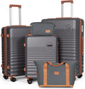CONCEPTEN Luggage Sets 5 Piece, Suitcases with Wheels, Hardshell Suitcase Set, ABS Carry on Luggage Set with TSA Lock, Travel Luggage
