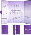 Purple Retirement Party Decorations Large retirement Card for Signing Giant Guest Book Alternative Happy Retirement Card for Woman/Men